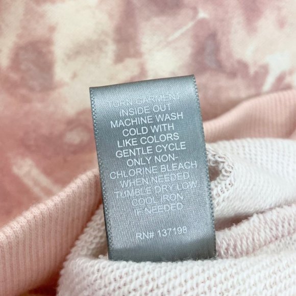 New Marled Tie Dye Ruffle Trim Long Sleeve Crewneck Sweatshirt Pink Size XS - Picture 16 of 16